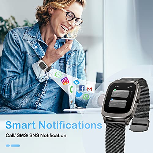 CatShin Smartwatch Mujer Reloj Inteligente Hombre Impermeable con Pulsómetro, Podómetro, Calorías, Brújula, 1.65 Pulgadas Pulsera Actividad Relojes Inteligentes Deportivo para Android iOS