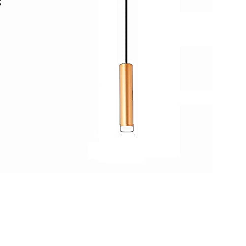 CCAN Luz de Techo Colgante de Tubo Largo de Altura Ajustable LED Lámpara de araña de Simplicidad Dorada Mostrador de Barra Lámpara Colgante de astigmatismo cilíndrico para Barra de Isla de Cocina
