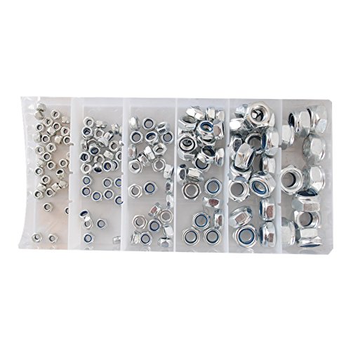 CCLIFE 146 piezas Tuercas Autoblocantes Surtido de tuercas hexagonales M4 M5 M6 M8 M10 M12
