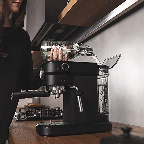 Cecotec Cafelizzia 790 Black Pro - Cafetera para Espressos y Cappuccino con Manometro, 1350 W, Sistema Thermoblock, 20 Bares, Modo Auto para 1-2 Cafés, Vaporizador Orientable, 1.1L, Negro