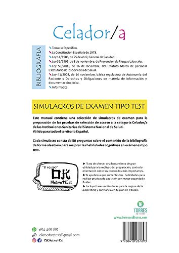 CELADOR/A - TEST OPOSICIONES INSTITUCIONES SANITARIAS