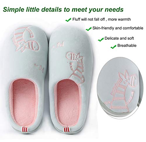 CELANDA Zapatillas de Casa para Mujer Hombre Cálido Zapatos de Estar Otoño Invierno Interior Casa Slippers Suave Algodón Zapatilla, B Verde Gris,39/40 EU = 40/41 Talla Fabricante