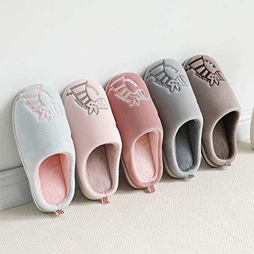 CELANDA Zapatillas de Casa para Mujer Hombre Cálido Zapatos de Estar Otoño Invierno Interior Casa Slippers Suave Algodón Zapatilla, B Verde Gris,39/40 EU = 40/41 Talla Fabricante