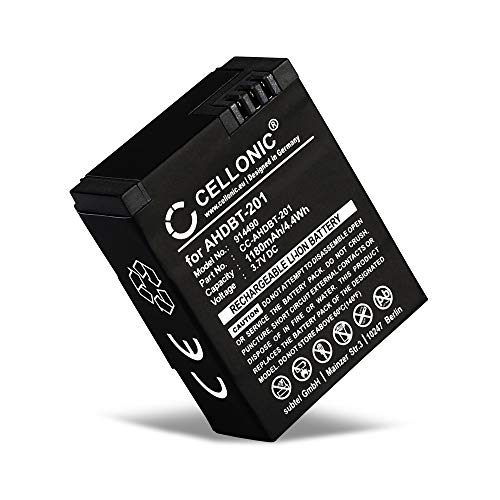 CELLONIC® Batería de Repuesto AHDBT-201 AHDBT-301 AHDBT-302 per GoPro Hero 3 Hero 3 White Hero 3 Black Hero 3 Silver Hero 3 + Hero 3+ Hero 3 Plus, 1180mAh, Accu Sustitución Camara, Battery