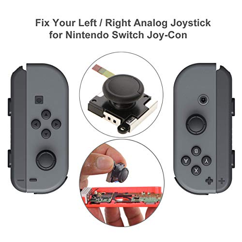 Cemobile 2 Pack 3D L/R Sensor analógico Rocker Stick Joystick Repuesto para NS Nintendo Switch Joy-Con Controller, Reemplazo Vara de Joystick Analógico con herramientas de reparación +tapas de palanca