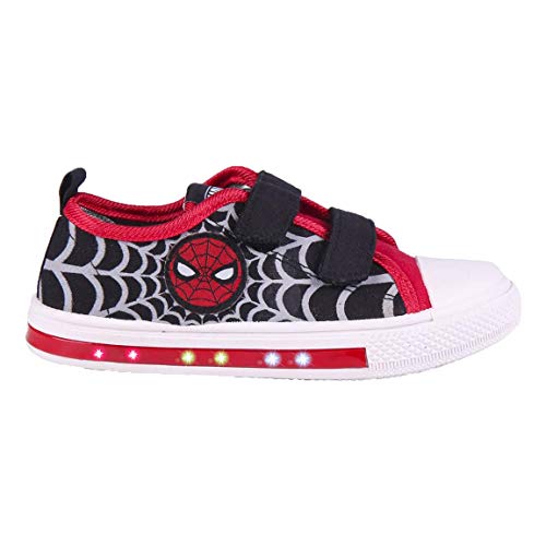 Cerdá - Zapatilla Loneta con Luces de Spiderman - Licencia Oficial Marvel Studios