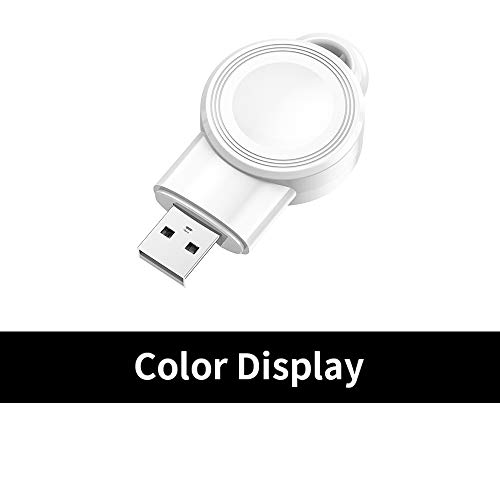 CESUO Cargador InaláMbrico Qi PortáTil para Iwatch 5 4 Cable de Cargador USB de EstacióN de Carga para Watch Series-Blanco