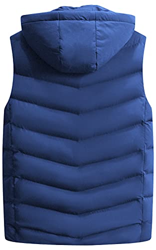 Chaleco Acolchado con Capucha para Hombre Chaqueta Deportivo sin Manga Cortaviento para Senderismo Acampada Correr Invierno Otoño Abrigo Caliente Casual - XXL