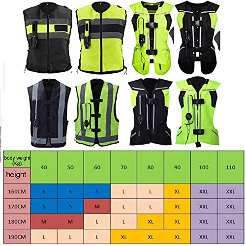 Chaleco De Ciclismo con Airbag Chaleco Reflectante Anti-caída para Locomotora Airbag Apto para Montar En Moto Y Montar A Caballo (Sin Cilindro De Gas CO2) Equipo de Ciclismo