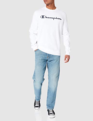 Champion Legacy Classic Logo Sudadera, Blanco, M para Hombre