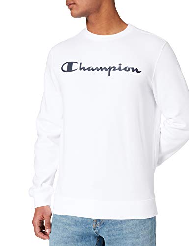 Champion Legacy Classic Logo Sudadera, Blanco, M para Hombre