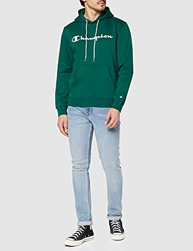 Champion Legacy Classic Logo Sudadera con Capucha, Verde, M para Hombre