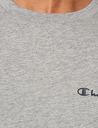 Champion Legacy Classic Small Logo Camiseta, Gris Jaspeado Claro, L para Hombre