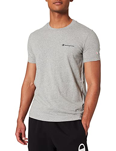 Champion Legacy Classic Small Logo Camiseta, Gris Jaspeado Claro, L para Hombre