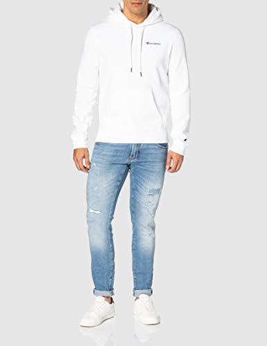 Champion Legacy Classic Small Logo Sudadera con Capucha, Blanco, XS para Hombre