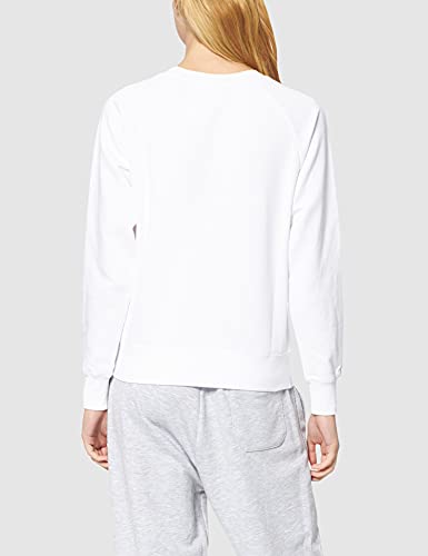 Champion Tape Mania Crewneck Sudadera, Blanco, L para Mujer