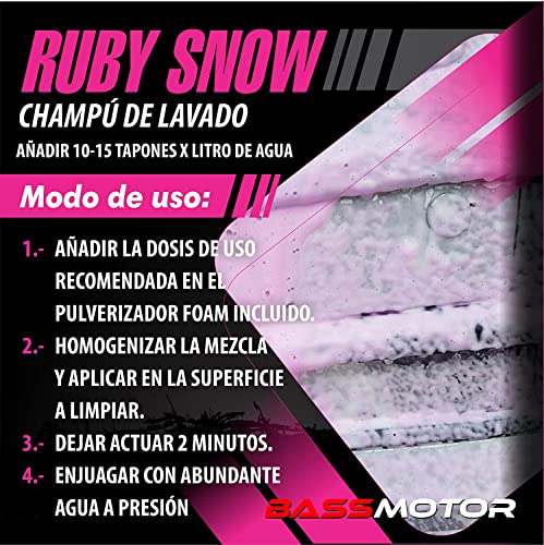 Champú de Lavado de Color con Pulverizador Ik Foam 2.0 para Coche y Moto Espuma Activa Triple Acción Limpiador Desengrasante Abrillantador Jabón Concentrado BassMotor (IK 2.0 Pro + Champú Rosa)