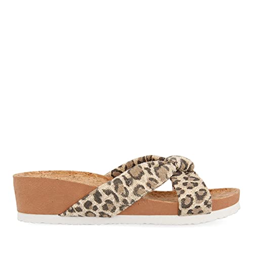 CHANCLAS BIO DE LEOPARDO CON ADORNO DE NUDO PARA MUJER GOETZ