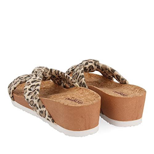 CHANCLAS BIO DE LEOPARDO CON ADORNO DE NUDO PARA MUJER GOETZ