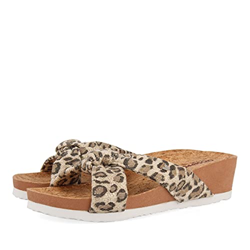 CHANCLAS BIO DE LEOPARDO CON ADORNO DE NUDO PARA MUJER GOETZ