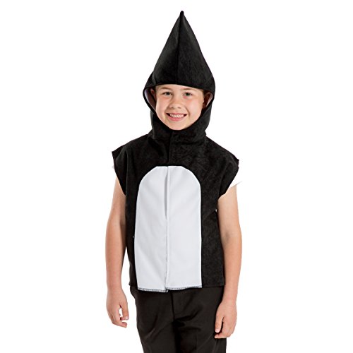 Charlie Crow Disfraz de ballena/orca para niños, talla única, 3-8 años, blanco y negro