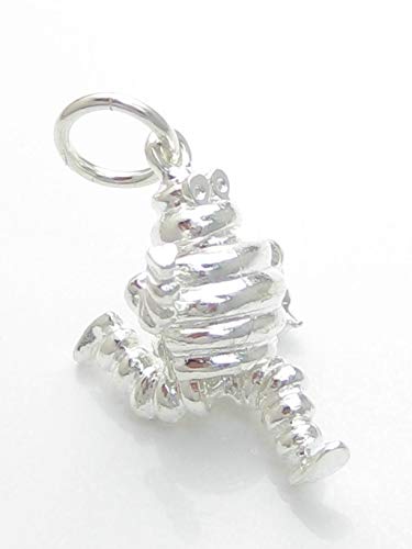 Charm de plata de ley para hombre Michelin .925 x 1 Ruedas Llantas Charms para llantas