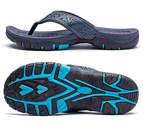 ChayChax Chanclas Hombre Sandalias Deportivo de Playa y Piscina Verano Zapatillas Flip Flops con Suela de Goma,Azul,46 EU