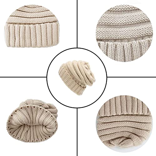 CheChury Gorro Bufanda de punto Invierno Set de Bufanda y Gorro Cuello Suave y Cálida Caliente para Mujer Hombre Regalo Slouch Beanie Bufanda Infinita 2 Piezas Conjunto de Gorros Mujer Calentar