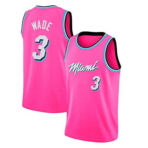 Checkless Camiseta de Baloncesto para Hombre Miami #3 Dwyane Wade #22 Butler #14 Tyler Herro Bordado, Transpirable y Resistente al Desgaste Camiseta de Basket para Fan