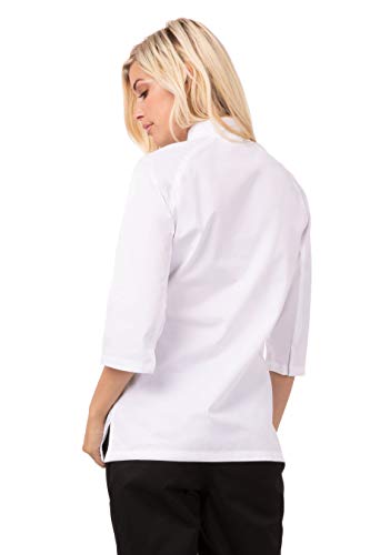 Chef Works B186-S Cool Vent Verona - Abrigo de Chefs para Mujer, Talla pequeña