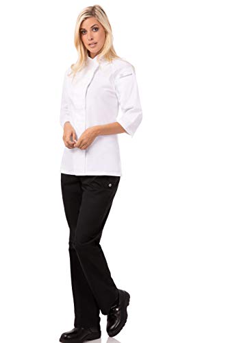 Chef Works B186-S Cool Vent Verona - Abrigo de Chefs para Mujer, Talla pequeña