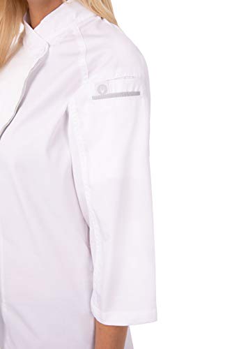 Chef Works B186-S Cool Vent Verona - Abrigo de Chefs para Mujer, Talla pequeña