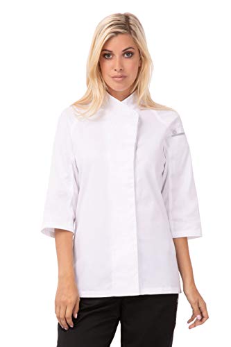 Chef Works B186-S Cool Vent Verona - Abrigo de Chefs para Mujer, Talla pequeña