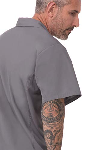 Chef Works Men's Cool Vent Cook Shirt, Gray, 5XL