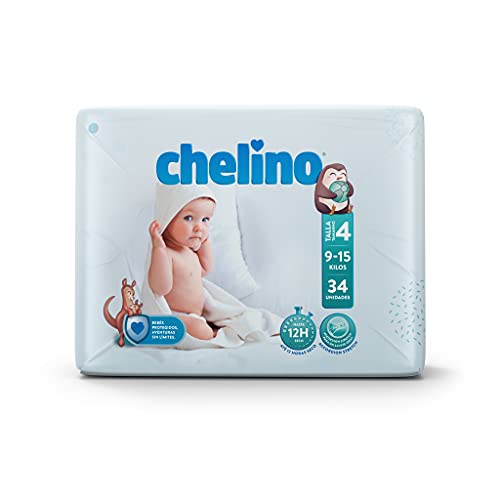 Chelino Pañal infantil Talla 4 Gateo (9-15kg), 204 Pañales