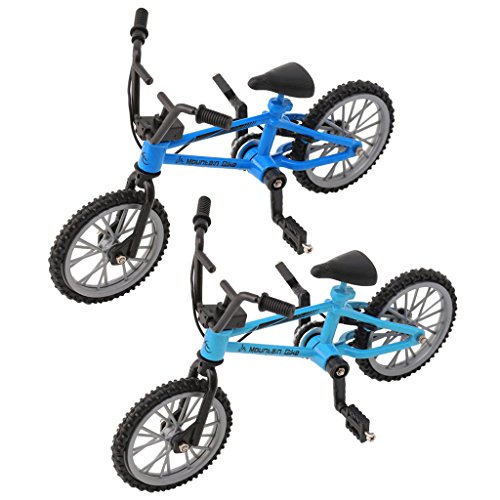 chenpaif Finger Alloy Bicicleta Modelo Mini MTB BMX Fixie Bike Boys Toy Juego Creativo Regalo 2# -Azul