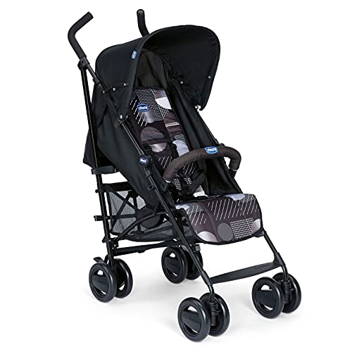 Chicco London Silla de Paseo Ligera y Plegable desde 0 Meses hasta 15 Kg, Carrito de Bebé Compacto y Reclinable con Apoyabrazos, Posición para Dormir, Cierre Tipo Paraguas, Color Negro (Matrix)