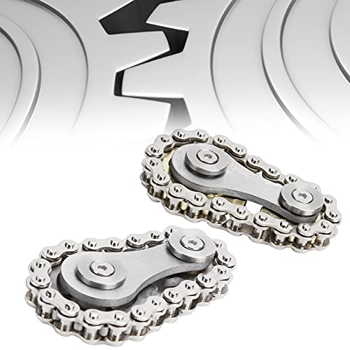 CHICIRIS Sprocket Fidget Spinner, Varillaje de Acero Inoxidable, Cadena de Bicicleta, Spinner, Engranajes, Juguete para Adultos, Niños, Alivio del Estrés(Oro)