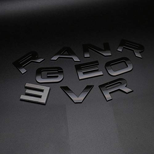 Chrome Range Rover Vogue Sport Evoque - Letras Brillantes de Piano Negro + Plantilla