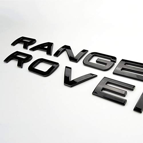 Chrome Range Rover Vogue Sport Evoque - Letras Brillantes de Piano Negro + Plantilla