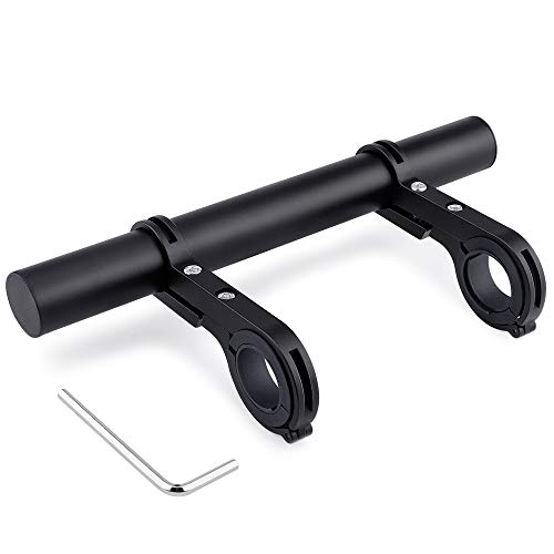 CHUER Extensor de Manillar para Bici, Soporte Manillar Bicicleta Soporte de Extensión con Abrazaderas Dobles, Soporte para Luz de Bicicleta MTB, GPS, Teléfono, Velocímetro - 20CM