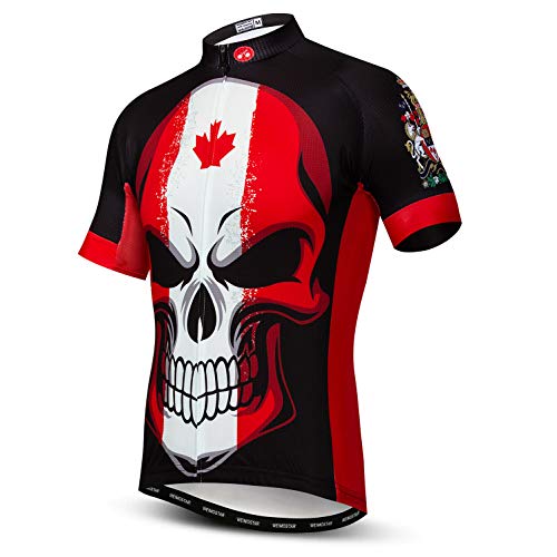 Ciclismo Jersey Hombres Manga Corta Cremallera Completa Bicicleta Top Camisas Transpirable Ropa Bandera Nacional, 47, Small