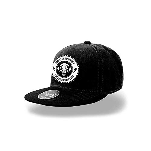 CID Originals - Gorra Modelo Rockstar University con Visera Plana (Talla Única) (Negro)