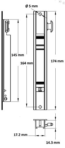 CIERRE VENTANA CORREDERA RECTANGULAR BLANCO C/TORNILLOS (pack 2 uds)