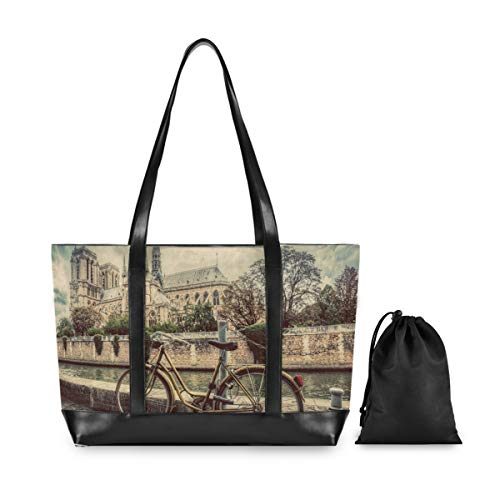 City Landscape Bike Handbag Tote Casual Outdoor Computer Bag Fashion Large Capacity