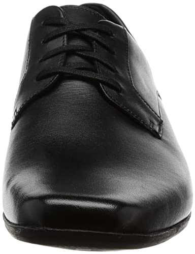 Clarks Glement Lace, Zapatos de Cordones Derby Hombre, Negro (Black Leather), 43 EU