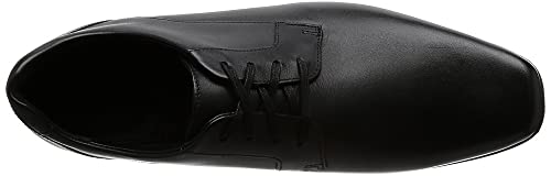 Clarks Glement Lace, Zapatos de Cordones Derby Hombre, Negro (Black Leather), 43 EU