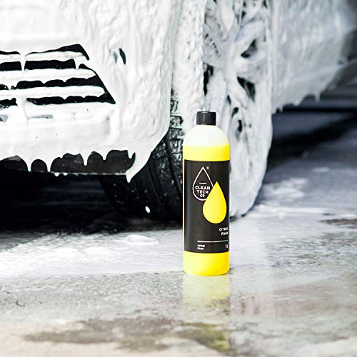 CLEANTECH CO Espuma activa, 1 L = máx. 40 L, espuma limpiadora de espuma de nieve para coches, lavado de coches, limpieza de brillo para boquilla de espuma, pulverizador de espuma, limpiador a presión