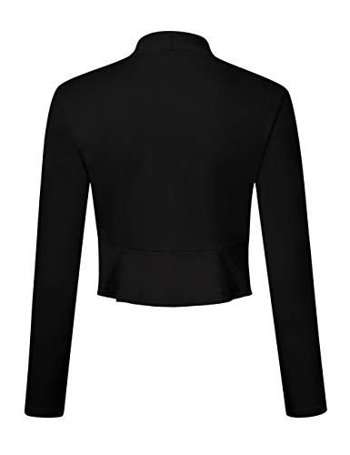 Clearlove Bolero de manga larga para mujer, con frente, festivo (embalaje múltiple), Negro., XXL