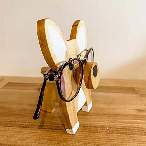 CLEAVE WAVES Soporte Creativo para Gafas con Forma De Animal, Soporte para Anteojos De Animales Tallados En Madera, Soporte para Gafas De Madera para Decoración De Mesa para El Hogar,Dog